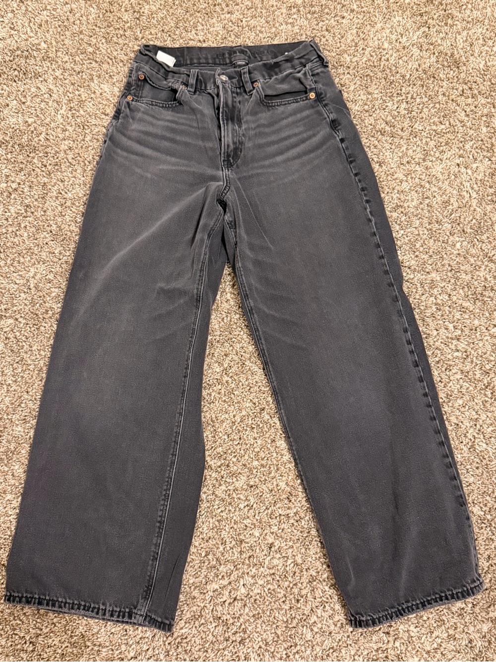American Eagle Curvy High-Rise Straight Leg Black Jeans